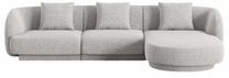 Kampinė sofa Cosmopolitan Design Tulum Eden 17, sidabro sp., dešininė, 156 x 255 cm x 70 cm