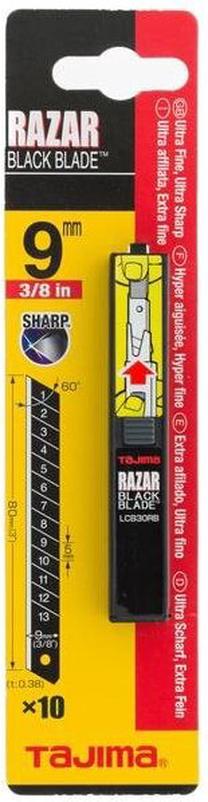 Ломающиеся лезвия TAJIMA Razar Black LCB30RBC, 8 см, cталь, 10 шт.