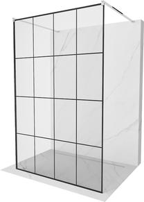 Dušas siena Mexen Kioto Walk-In, 130 cm x 200 cm, melna krās./hroma krās./rūdītais