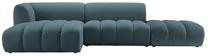 Modulinė sofa Micadoni Harry Velvet, mėlyna sp., kairinė, 317 x 160 cm x 72 cm