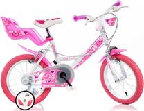 Vaikiškas dviratis Dino Bikes Little Heart 164RN-05LH, balta sp./rožinė sp., 16"