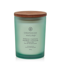 Свеча, ароматическая Chesapeake Bay Mind & Body Balance + Harmony, 82 час, 0.250 г, зеленый цв.
