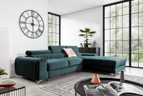 Kampinė sofa Grayson Monolith 76, tamsiai žalia sp., dešininė, 205 x 278 cm x 92 cm