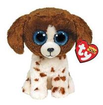 Mīkstā rotaļlieta TY Boo Muddles Dog, brūna krās./balta krās., 15 cm