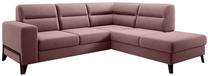 Kampinė sofa Cassara Velvetmat 24, rožinė sp., dešininė, 237 x 277 cm x 100 cm