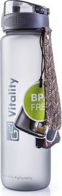 Ūdens pudele G21 Vitality, caurspīdīga krās./pelēka krās., plastmasa, 1 l