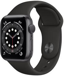 Viedais pulkstenis Apple Watch Series 6 GPS 44mm Aluminum Black Sport Band LT, melns krās.