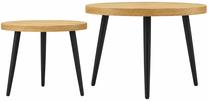 Kafijas galdiņu komplekts Akord Furniture Factory Twino, brūna krās./melna krās., 52 cm x 52 cm x 45 cm, 2 gab.
