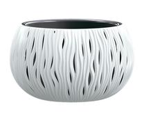 Gėlių vazonas Prosperplast Sandy Bowl 137983, plastikinis, Ø 24 cm, balta sp.