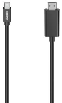 Kabelis Hama Mini DisplayPort - HDMI 4K Mini DisplayPort, HDMI, 1.5 m, melna krās.