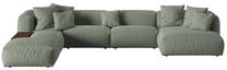 Modulinė sofa Micadoni Martina, šviesiai žalia sp., kairinė, 406 x 280 cm x 75 cm