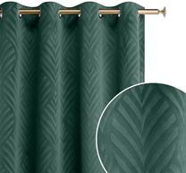 Naktinė užuolaida Room99 Leafly, sidabro sp./žalia sp., 140 cm x 250 cm