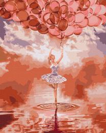 Tapymas pagal skaičius Brushme Ballerina at Sunset, įvairių spalvų