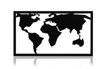 Dekoracija Wallity World Map 2, 40 cm, 37.5 cm, juoda sp./žalia sp.
