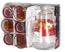 Ąsotis su stiklinėmis Super Value, stiklas, 0.23 l, 6 vnt.