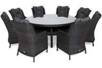 Lauko baldų komplektas Bristol Round Elegant, pilka sp., 8 vietų