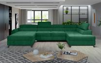 Kampinė sofa Josette Kronos 19, tamsiai žalia sp., dešininė, 200 x 370 cm x 98 cm