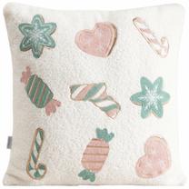 Kalėdinis dekoratyvinės pagalvėlės užvalkalas Homla Candies, balta/žalia/rožinė, 45 cm x 45 cm