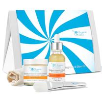 Veido priežiūros priemonių rinkinys The Organic Pharmacy Brighten & Glow, 90 ml, 3 vnt.