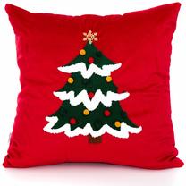 Kalėdinis dekoratyvinės pagalvėlės užvalkalas Homla Tingla, balta/raudona/žalia, 45 cm x 45 cm