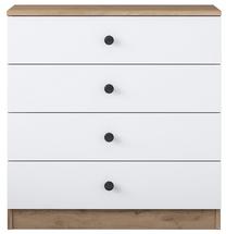 Komoda Kalune Design BE104 - 2378, balta sp./riešuto sp., 79.8 cm x 80 cm x 42.5 cm