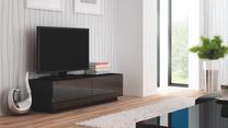 TV staliukas Livo, juoda sp., 160 cm x 40 cm x 38 cm