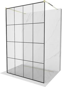Dušo sienelė Mexen Kioto Walk-In, 140 cm x 200 cm, aukso sp./juoda sp./grūdintas