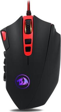 Vadu spēļu pele Redragon Perdition 3, ar vadu pie usb / ps/2, melna krās./sarkana krās.