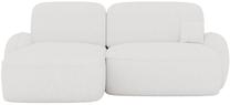 Kampinė sofa - lova Tesalia Bouclé Royal 04, balta sp., kairinė, 150 x 247 cm x 93 cm