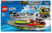 Konstruktorius LEGO City Lenktyninės valties transporteris 60254, 238 vnt.