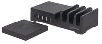 Dokstacija Manhattan Charging Station with Wireless Charging Pad, melna krās.