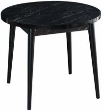 Valgomojo stalas Kalune Design Stil Bendir, balta sp./juoda sp., 90 cm x 90 cm x 77.5 cm