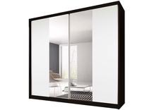 Spinta Idzczak Meble Multi 38, juoda sp., 183 cm x 61 cm x 218 cm, su veidrodžiu