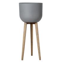 Puķu pods Home4you, kompozītmateriāls, Ø 40 cm, brūna krās./pelēka krās.