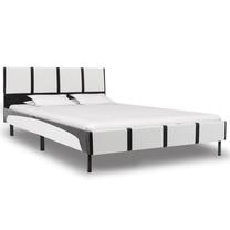 Lova dvigulė VLX Faux Leather 280283, 120 x 200 cm, balta sp./juoda sp., be čiužinio, su grotelėmis