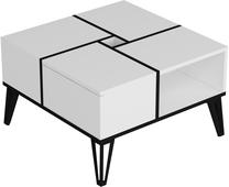Kavos staliukas Kalune Design Nirvana, balta sp./juoda sp., 71.8 cm x 71.8 cm x 43.8 cm