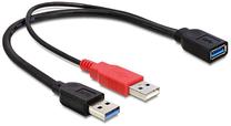 Vads Delock USB 3.0 Y to USB F USB 3.0 x 2, USB 3.0 A female, 0.3 m, melna krās.