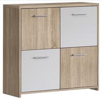 Komoda Forte Newface QDRK14-Q45F, balta sp./sonoma ąžuolo sp., 77.5 cm x 77.2 cm x 29.6 cm