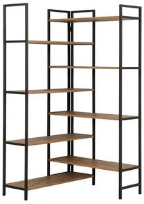 Knygų lentyna Kalune Design Edra Rafix, ruda sp./juoda sp., 177 cm x 94 cm x 94 cm