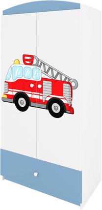 Bērnu skapis Kocot Kids Babydreams Fire Brigade, zila krās./balta krās., 90 cm x 52 cm x 175.5 cm