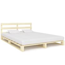 Lova pusantros vietos VLX Solid Pine Wood 285244, 140 x 200 cm, ruda sp., be čiužinio, su grotelėmis