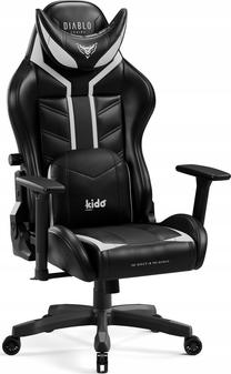 Spēļu krēsls Diablo Kido X-Ray 2.0, 65 x 65 x 113 - 123 cm, balts krās./melns krās.