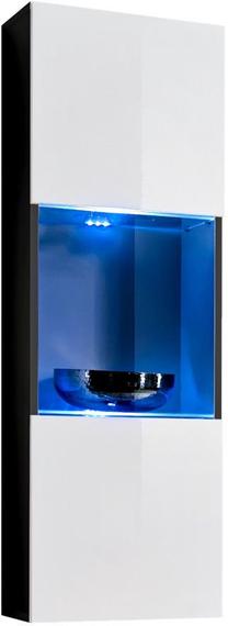 Vitrina ASM Fly 22, balta/juoda, 40 cm x 29 cm x 126 cm