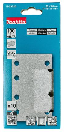 Šlifavimo lapas Makita E-23525, 100, 13 cm x 8 cm, 10 vnt.