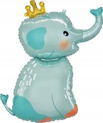 Фольгированный шар фигурные GoDan Elephant With Crown, зеленый цв.
