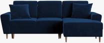 Kampinė sofa - lova Micadoni Moghan MIC_RCF_2_F2_MOGHAN4, mėlyna sp., dešininė, 241 x 145 cm x 88 cm