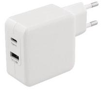 Telefono įkroviklis Sweex, USB Type C/USB/AC/DC, balta sp.