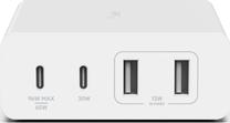 Telefono įkroviklis Belkin WCH010vfWH, 2 x USB/2 x USB-C, 200 cm, balta sp., 108 W