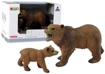 Figūrėlių rinkinys Lean Toys Animal Series Bear with baby 12332, 2 vnt., ruda sp.