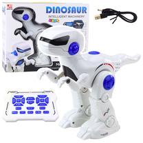 Радиоуправляемый робот, динозавр Lean Toys Intelligent Tyrannosaurus Rex, 28 см, синий/белый